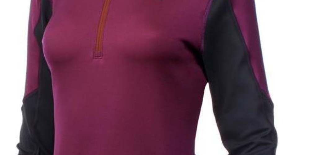 Mizuno महिलाओं का ब्रेथ थर्मो हाफ जिप पर्पल, साइज़ लार्ज