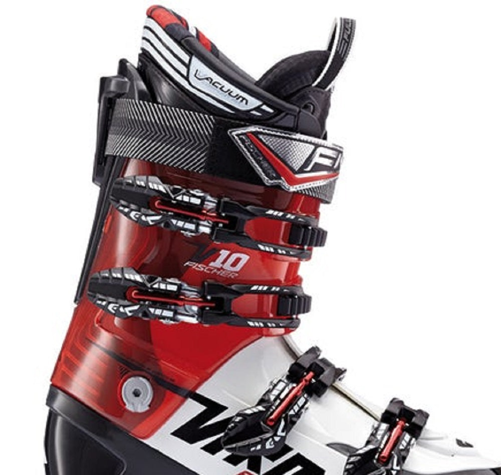 Fischer Men's Viron 10 Vacuum CF Alpine Ski Boots White/Red Size 8.5 D Medium US