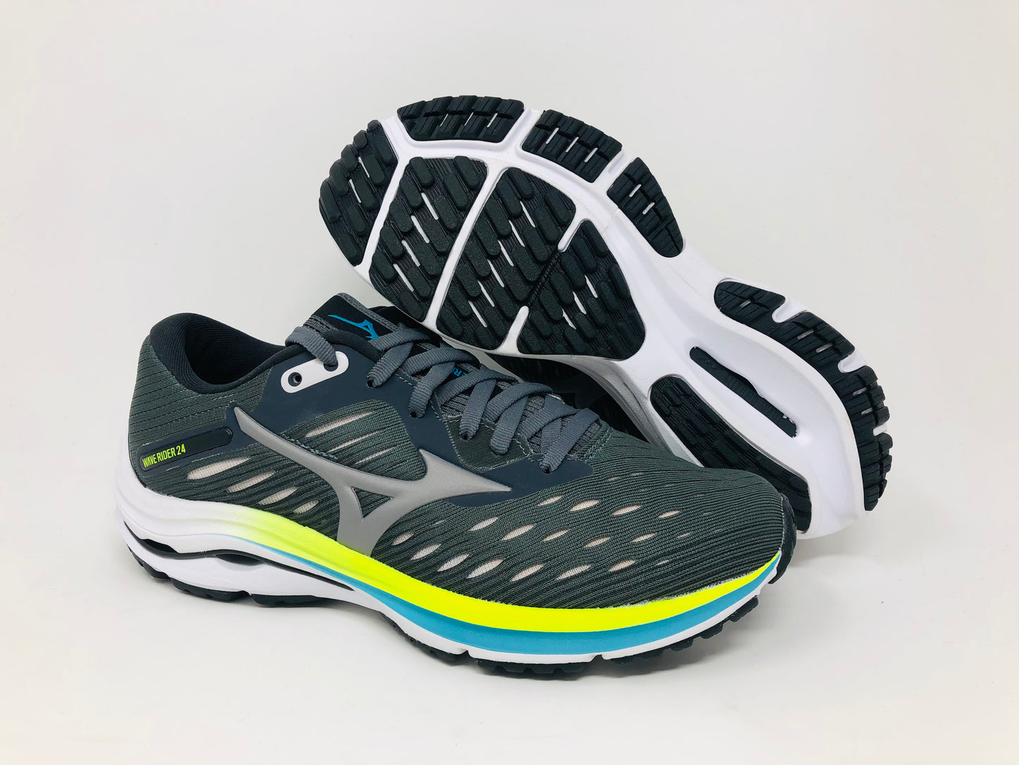 Mizuno Women's Wave Rider 24 Running Shoes Castlerock/Phantom Size 12 B(M) Us