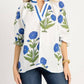 Aapparella - Floral V Neck 3/4 Sleeve Blouse