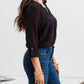 Blu Pepper - Split Neck Back Button Three Quarter Tab Sleeve Top