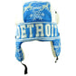 Detroit Trapper Aviator Knit Beanie Fleece Nordic Hat Ear Flap City Blue White