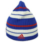 NCAA Adidas Kansas Jayhawks KU94Z Cuffless Blue Beanie Knit Hat Striped Winter