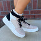 शू शॉप - महिलाओं के साइनेड हाई टॉप स्नीकर्स
