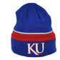 NCAA Adidas Kansas Jayhawks KY27Z Cuffed Blue Beanie Knit Hat Toque Winter