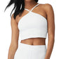 Alo Yoga - Goddess Ribbed Cropped Halter Bra Top