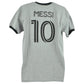 MLS Inter Miami Lionel Messi #10 Gray Sports Soccer Futbol Men Tshirt Tee