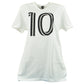 MLS Inter Miami Lionel Messi #10 White Women Ladies Soccer Futbol Tshirt Tee
