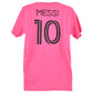 MLS Sports Inter Miami Lionel Messi #10 Pink Soccer Futbol Men Tshirt Tee