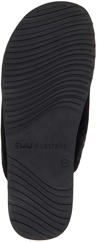 EMU ऑस्ट्रेलिया महिलाओं की केरंग स्टिंगर साबर चप्पल, काला, साइज़ 10 B(M) US