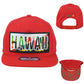 Hawaii USA Flowers State Island Aloha Red Flat Bill Adults Snapback Hat Cap
