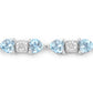 11.10 Carat Genuine Blue Topaz and White Diamond .925 Sterling Silver Bracelet