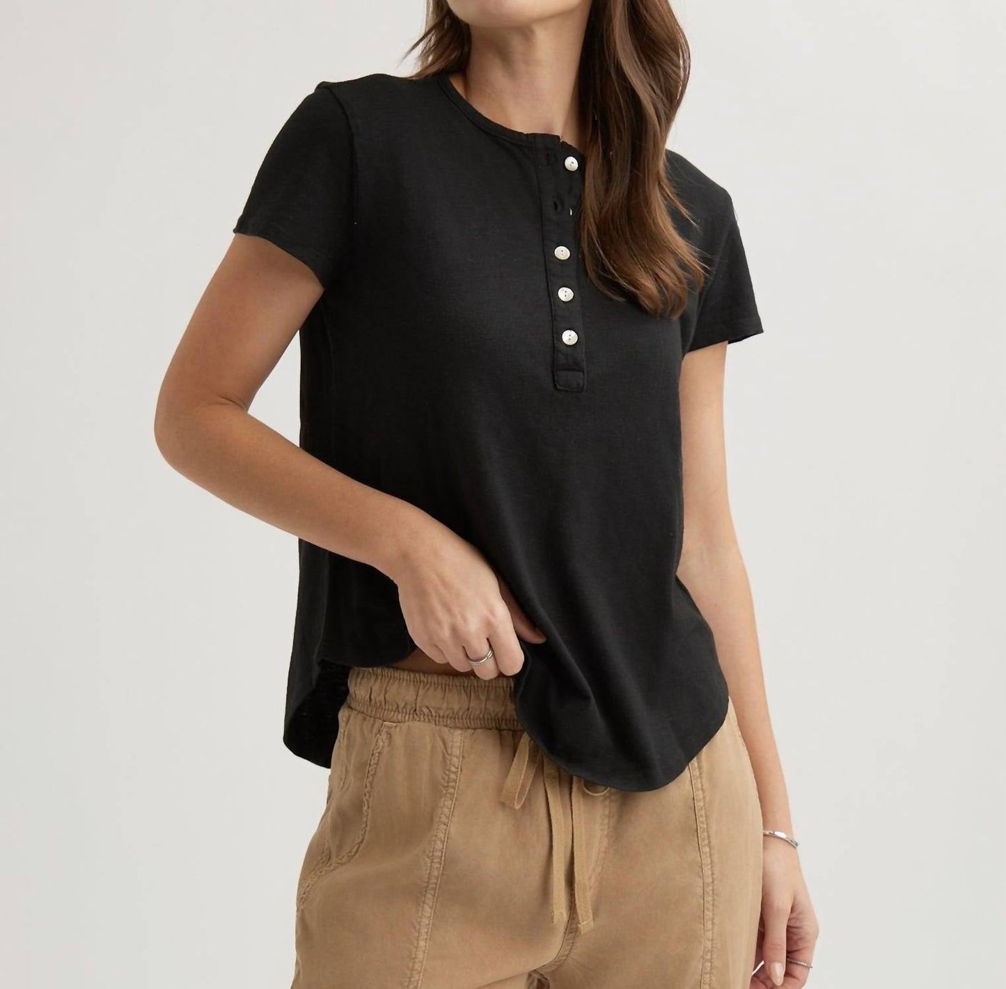 Bella Dahl - Women's Short Sleeve Henley Top