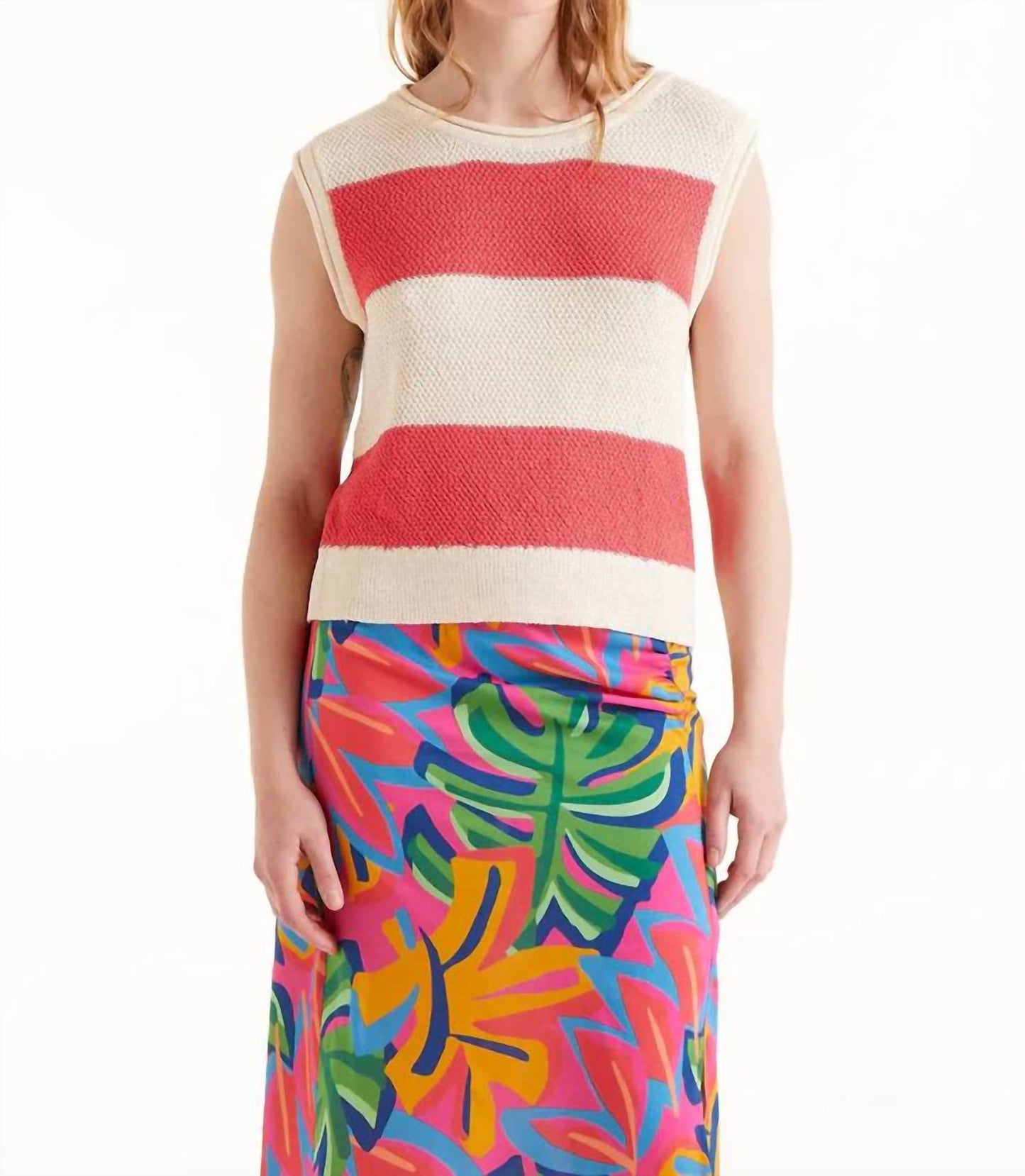 Compania Fantastica - KNIT SLEEVELESS STRIPE TOP