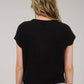 Blu Pepper - Split Neck Short Sleeve Sweater