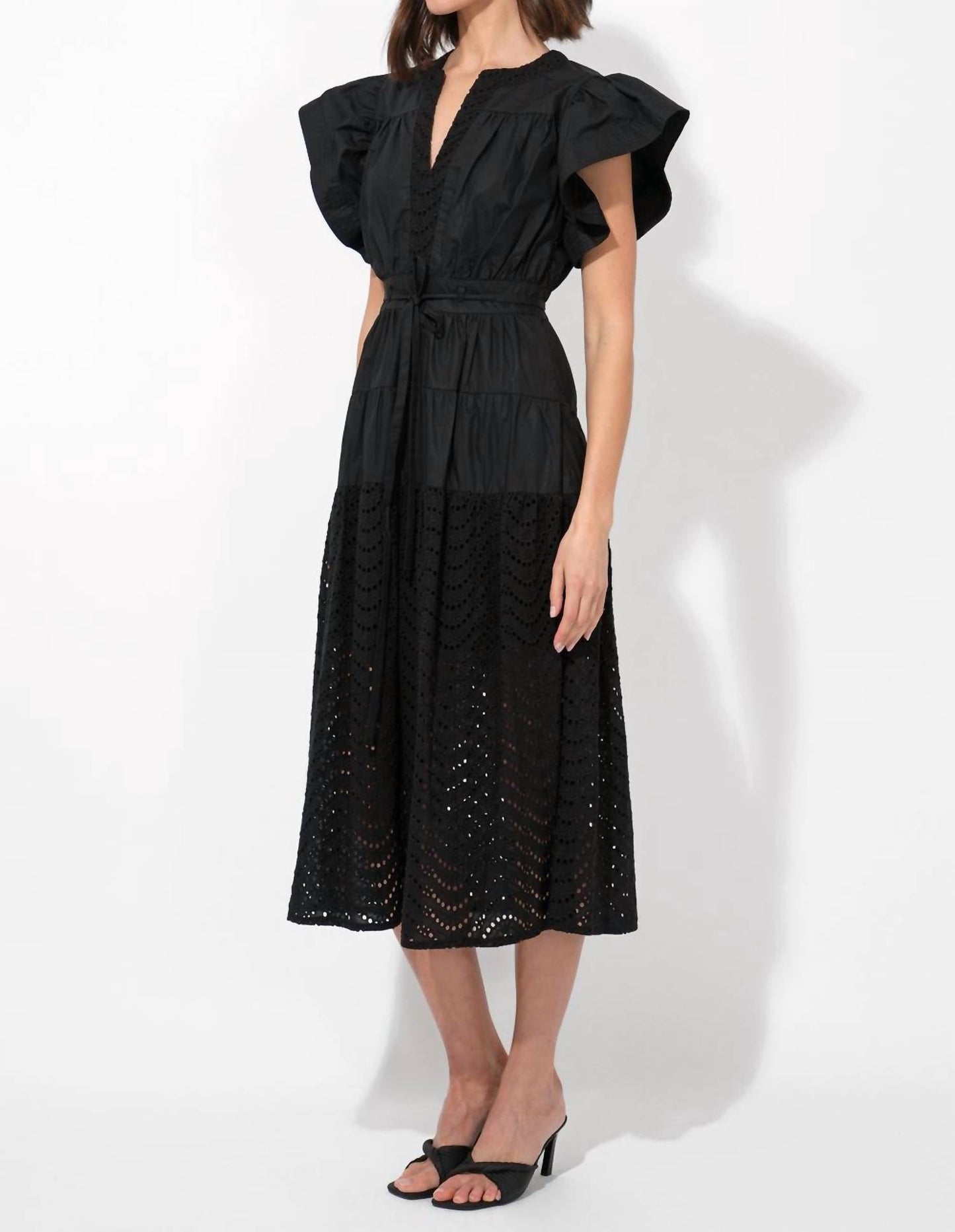 Adelyn Rae - Cameron Eyelet Embroidered Maxi Dress