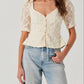 Astr - Cherian Floral Appliqué Lace Top