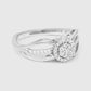 0.25 Carat Genuine White Diamond 14K White Gold Ring (E-F Color, SI Clarity)