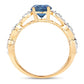 1.27 Carat Genuine Blue Sapphire and White Diamond 14K Yellow Gold Ring