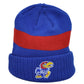 NCAA Adidas Kansas Jayhawks Cuffed Blue Blue Knit Beanie Winter Hat Striped