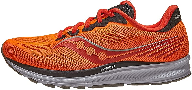 Saucony पुरुषों का राइड 14 रनिंग विज़ी/स्कारलेट