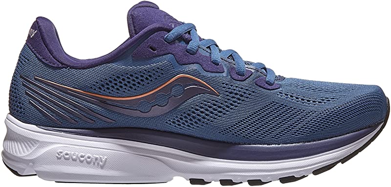 Saucony महिला राइड 14 रनिंग शूज़ मिडनाइट/कॉपर साइज़ 7 B(M) US