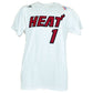 NBA Miami Heat Basketball Adidas Mens Chris Bosh 1 Go To Tee Cotton Shirt
