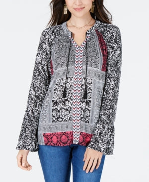 mixed-print-peasant-top-with-tassel-ties