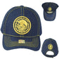 Guadalajara Mexico City Shield Denim Blue Adjustable Curved Bill Gorra Hat Cap