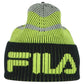 Fila Brand Black Skully Acrylic OFSA Adults Winter Cuffed Knit Beanie Hat