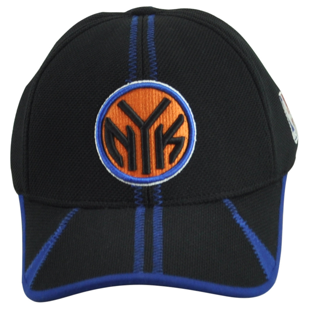 NBA Reebok New York Knicks Flex Fit One Size Adults Curved Bill Black Hat Cap