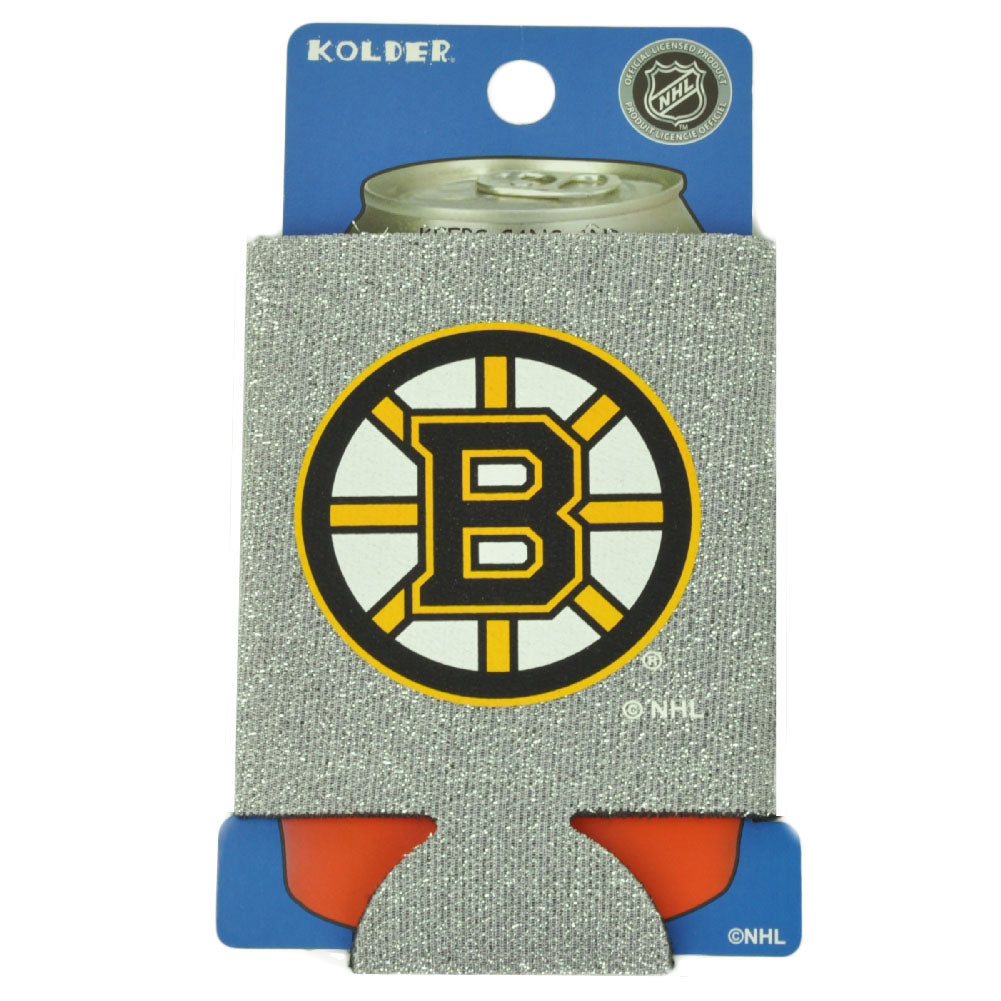 NHL Boston Bruins Zipper Coozies Bottle Drink Coolers Beer Coolies Silver Shiny