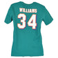 NFL Reebok Miami Dolphins Ricky Williams Youth Kids Tshirt Teal Licensed 8