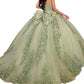 Rachel Allan - Applique Sheer Corset Quinceanera Dress