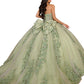 Rachel Allan - Applique Sheer Corset Quinceanera Dress