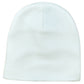 White Cuffless Blank Solid Color Plain Adults Unisex Skully Beanie Knit Hat