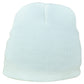 White Cuffless Blank Solid Color Plain Adults Unisex Skully Beanie Knit Hat