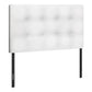 Twin Size Upholstered Bed Headboard - White, Transitional Style