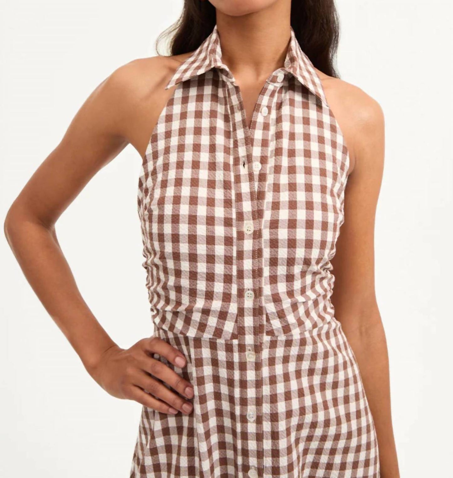 Veronica Beard - Mackey Gingham Halter Dress