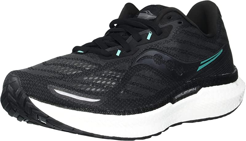 Saucony महिलाओं के ट्राइंफ 19 रनिंग शूज़ काले, साइज़ 9.5 B(M) US