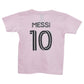MLS Inter Miami Lionel Messi #10 Pink Toddler Kids Soccer Futbol Tshirt Tee
