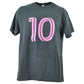 MLS Sports Inter Miami Lionel Messi #10 Soccer Futbol Charcoal Men Tshirt Tee