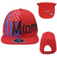 Top Level Miami City Florida State Stripes Stars Snapback Adults Red Hat Cap