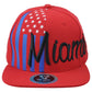 Top Level Miami City Florida State Stripes Stars Snapback Adults Red Hat Cap