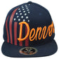 Top Level Denver City Colorado State Stripes Stars Snapback Adults Navy Hat Cap