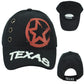 Texas State Black United States Adjustable Curved Bill Adults Structured Hat Cap