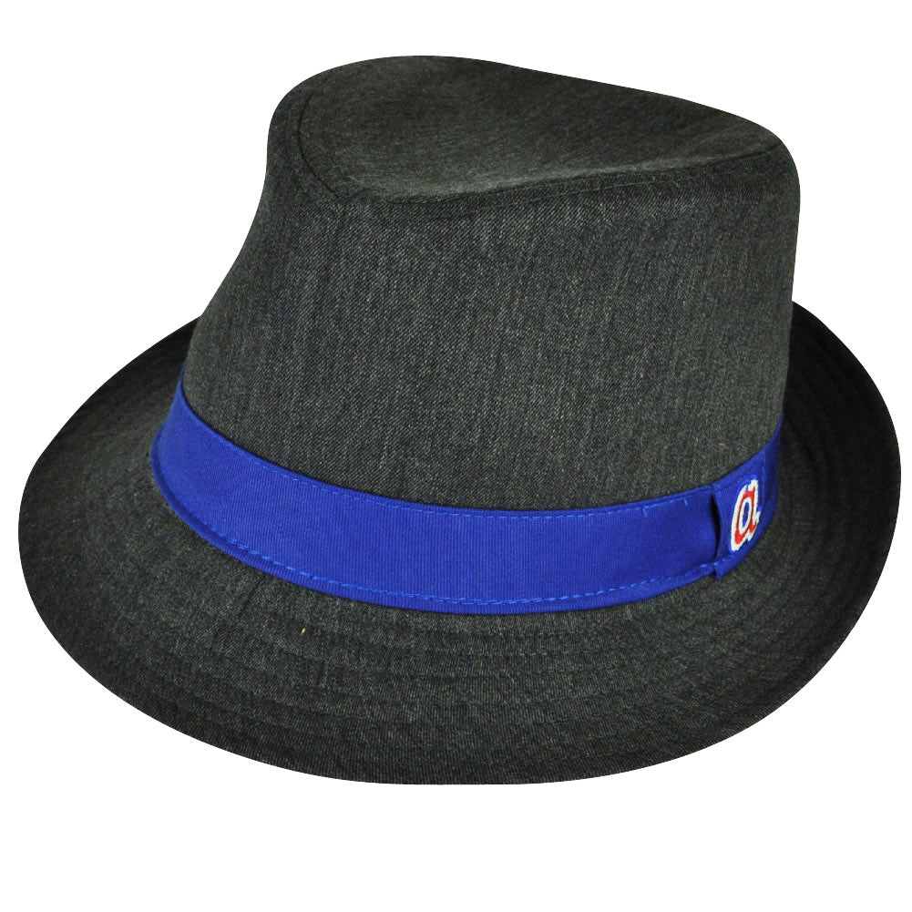 MLB Atlanta Braves American Needle Gray Blue Diamond Top Gatsby Fedora