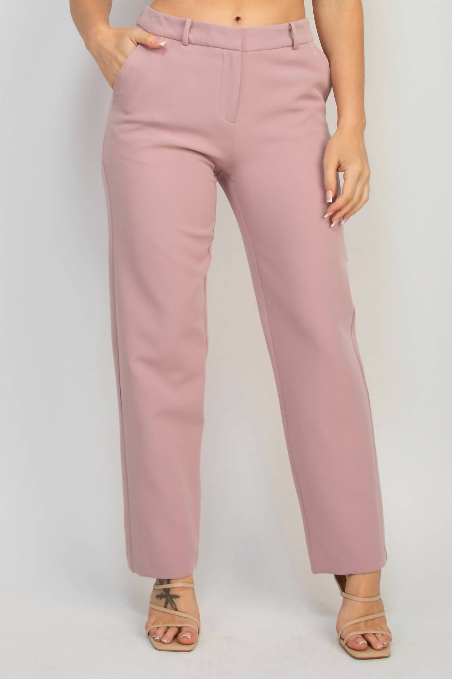 A.C.G. Los Angeles - Mid Rise Dressy Pants With Pockets On Sides