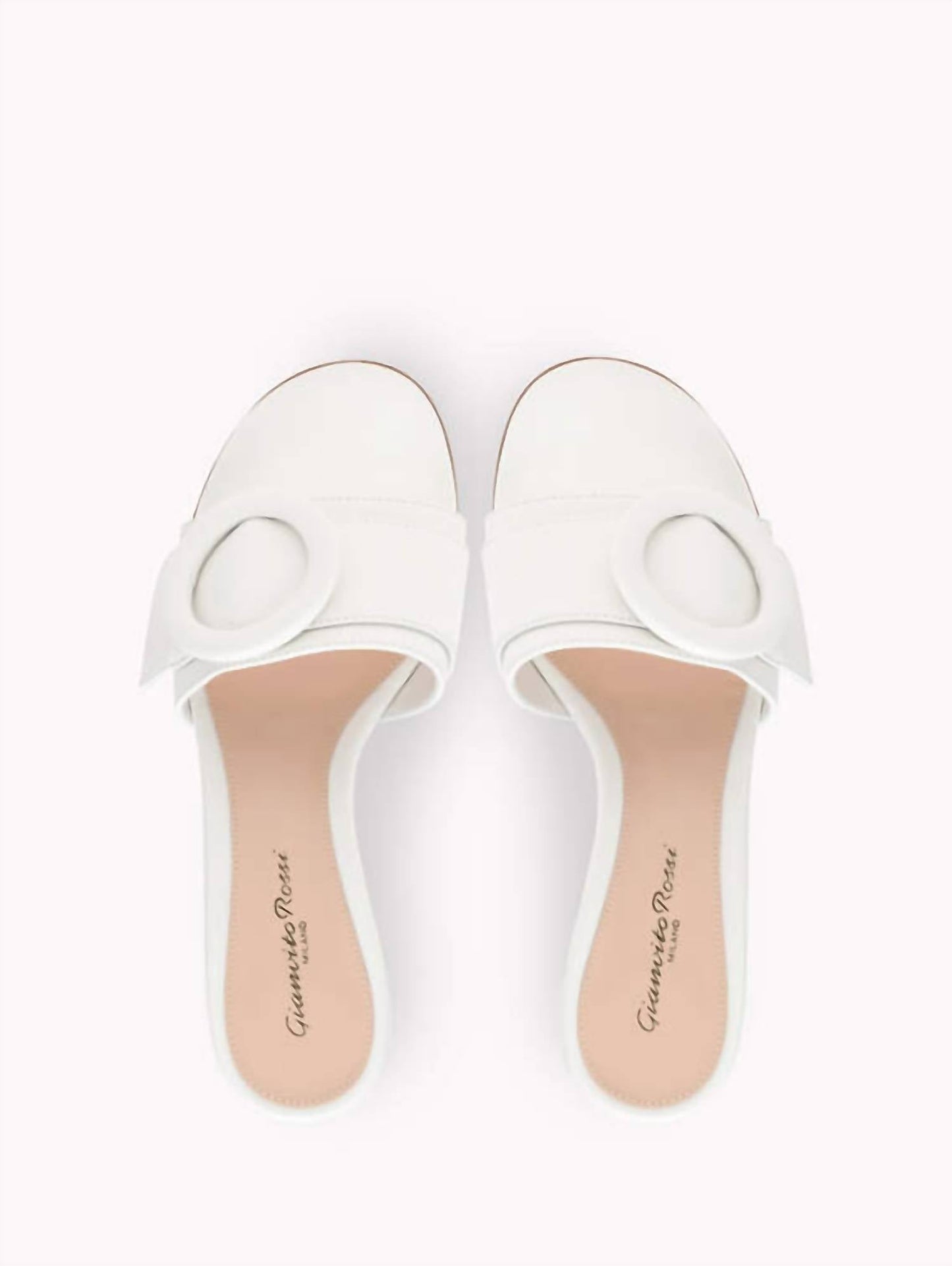 Gianvito Rossi - Women's Leather Buckle Flat Slide Sandals