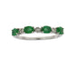Emerald Diamond Fashion band rings 14KT White Gold